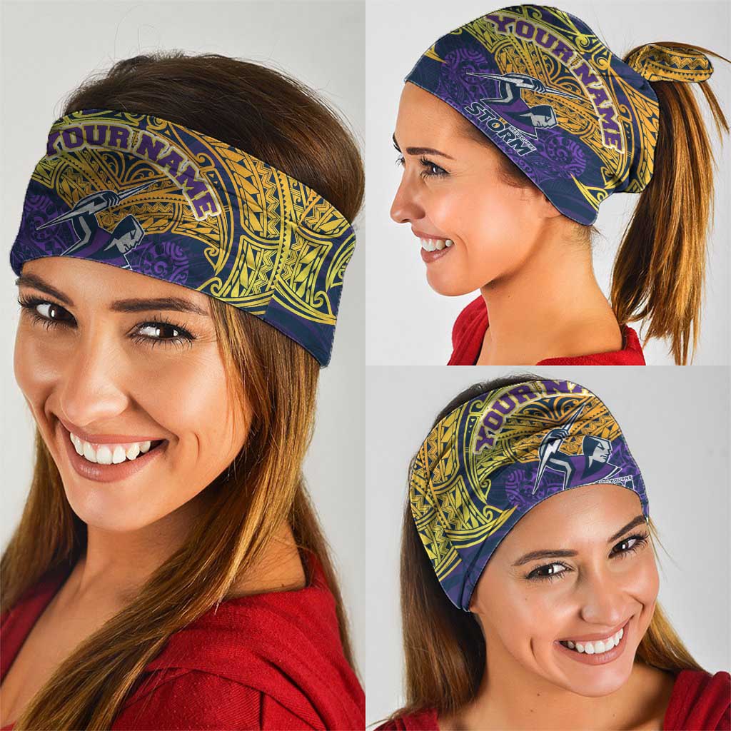 Personalized Melbourne Storm Neck Gaiter Polynesian Tribal Pattern Style