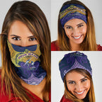 Personalized Melbourne Storm Neck Gaiter Polynesian Tribal Pattern Style