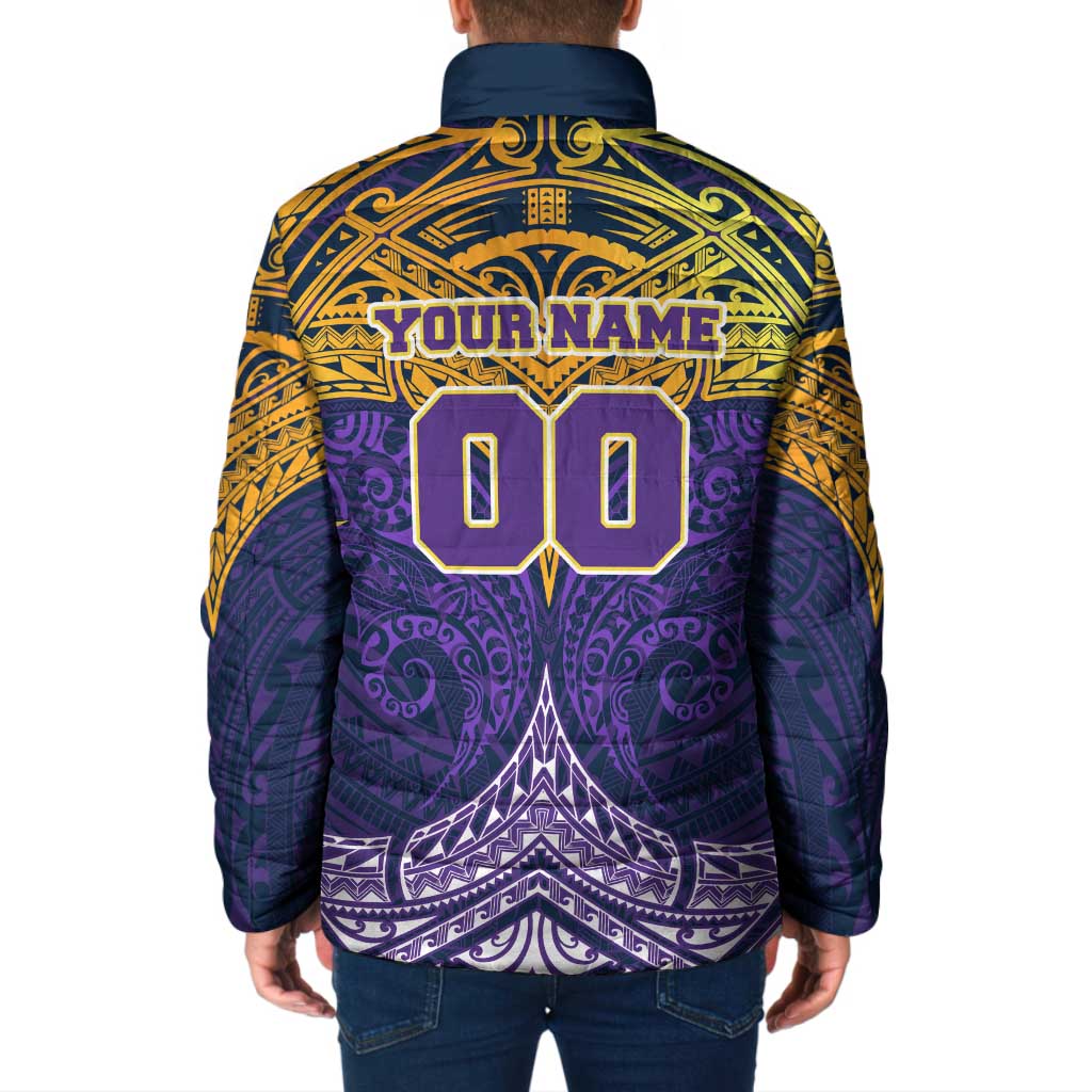 Personalized Melbourne Storm Padded Jacket Polynesian Tribal Pattern Style