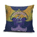 Personalized Melbourne Storm Pillow Cover Polynesian Tribal Pattern Style