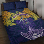 Personalized Melbourne Storm Quilt Bed Set Polynesian Tribal Pattern Style