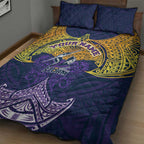 Personalized Melbourne Storm Quilt Bed Set Polynesian Tribal Pattern Style