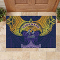 Personalized Melbourne Storm Rubber Doormat Polynesian Tribal Pattern Style