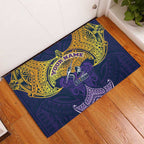 Personalized Melbourne Storm Rubber Doormat Polynesian Tribal Pattern Style