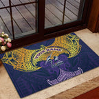 Personalized Melbourne Storm Rubber Doormat Polynesian Tribal Pattern Style