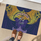Personalized Melbourne Storm Rubber Doormat Polynesian Tribal Pattern Style