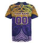 Personalized Melbourne Storm Rugby Jersey Polynesian Tribal Pattern Style