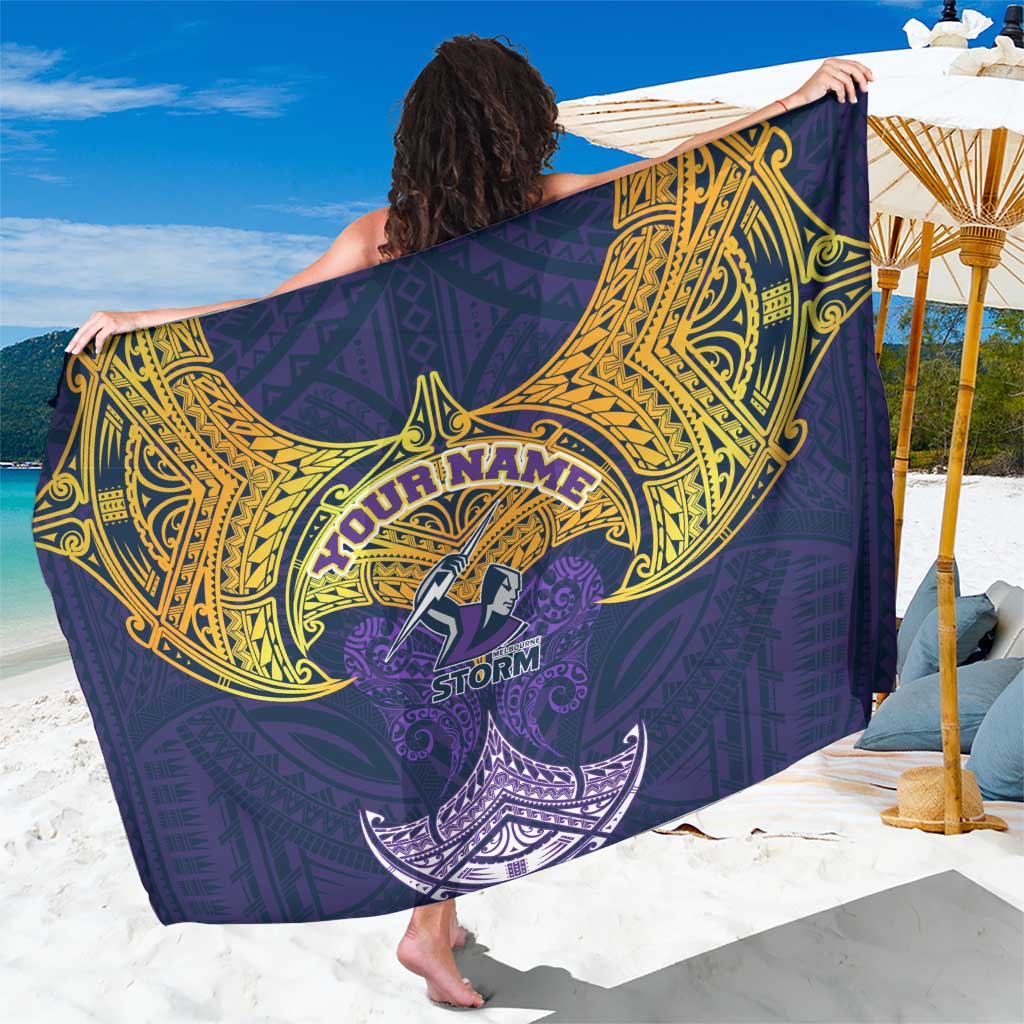 Personalized Melbourne Storm Sarong Polynesian Tribal Pattern Style