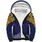 Personalized Melbourne Storm Sherpa Hoodie Polynesian Tribal Pattern Style