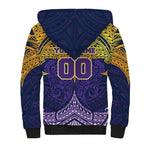 Personalized Melbourne Storm Sherpa Hoodie Polynesian Tribal Pattern Style
