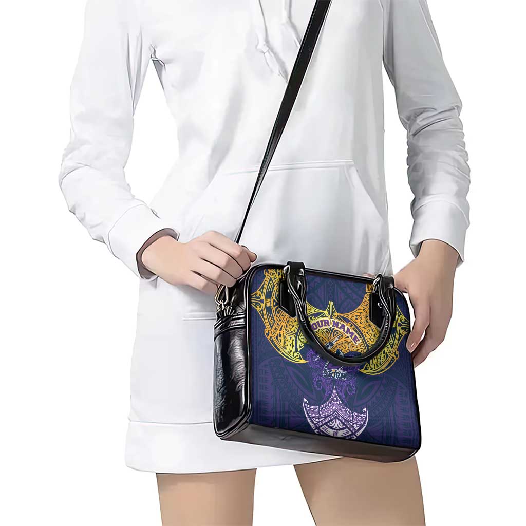 Personalized Melbourne Storm Shoulder Handbag Polynesian Tribal Pattern Style