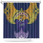 Personalized Melbourne Storm Shower Curtain Polynesian Tribal Pattern Style