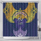 Personalized Melbourne Storm Shower Curtain Polynesian Tribal Pattern Style
