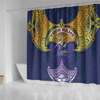 Personalized Melbourne Storm Shower Curtain Polynesian Tribal Pattern Style