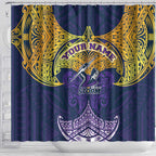 Personalized Melbourne Storm Shower Curtain Polynesian Tribal Pattern Style