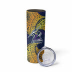 Personalized Melbourne Storm Skinny Tumbler Polynesian Tribal Pattern Style