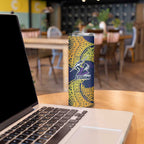 Personalized Melbourne Storm Skinny Tumbler Polynesian Tribal Pattern Style