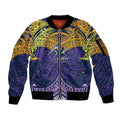Personalized Melbourne Storm Sleeve Zip Bomber Jacket Polynesian Tribal Pattern Style