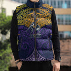 Personalized Melbourne Storm Sleeveless Puffer Jacket Polynesian Tribal Pattern Style