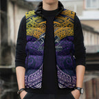 Personalized Melbourne Storm Sleeveless Puffer Jacket Polynesian Tribal Pattern Style