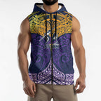 Personalized Melbourne Storm Sleeveless Zip Hoodie Polynesian Tribal Pattern Style