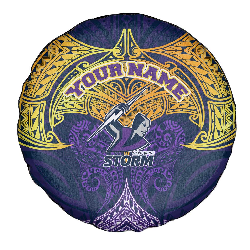 Personalized Melbourne Storm Spare Tire Cover Polynesian Tribal Pattern Style