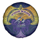Personalized Melbourne Storm Spare Tire Cover Polynesian Tribal Pattern Style