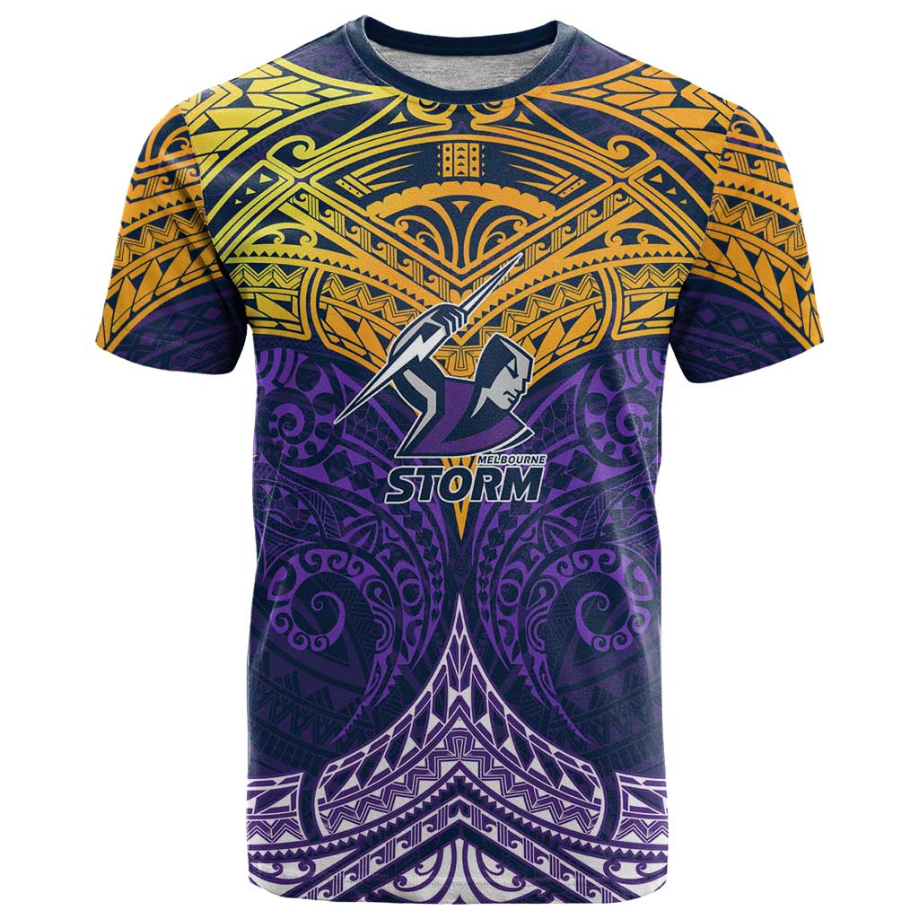 Personalized Melbourne Storm T Shirt Polynesian Tribal Pattern Style