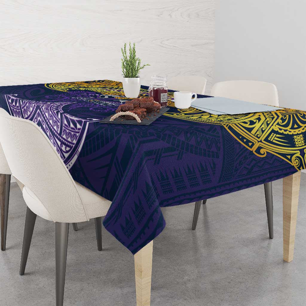 Personalized Melbourne Storm Tablecloth Polynesian Tribal Pattern Style