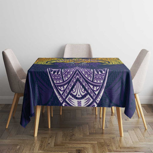 Personalized Melbourne Storm Tablecloth Polynesian Tribal Pattern Style