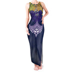 Personalized Melbourne Storm Tank Maxi Dress Polynesian Tribal Pattern Style