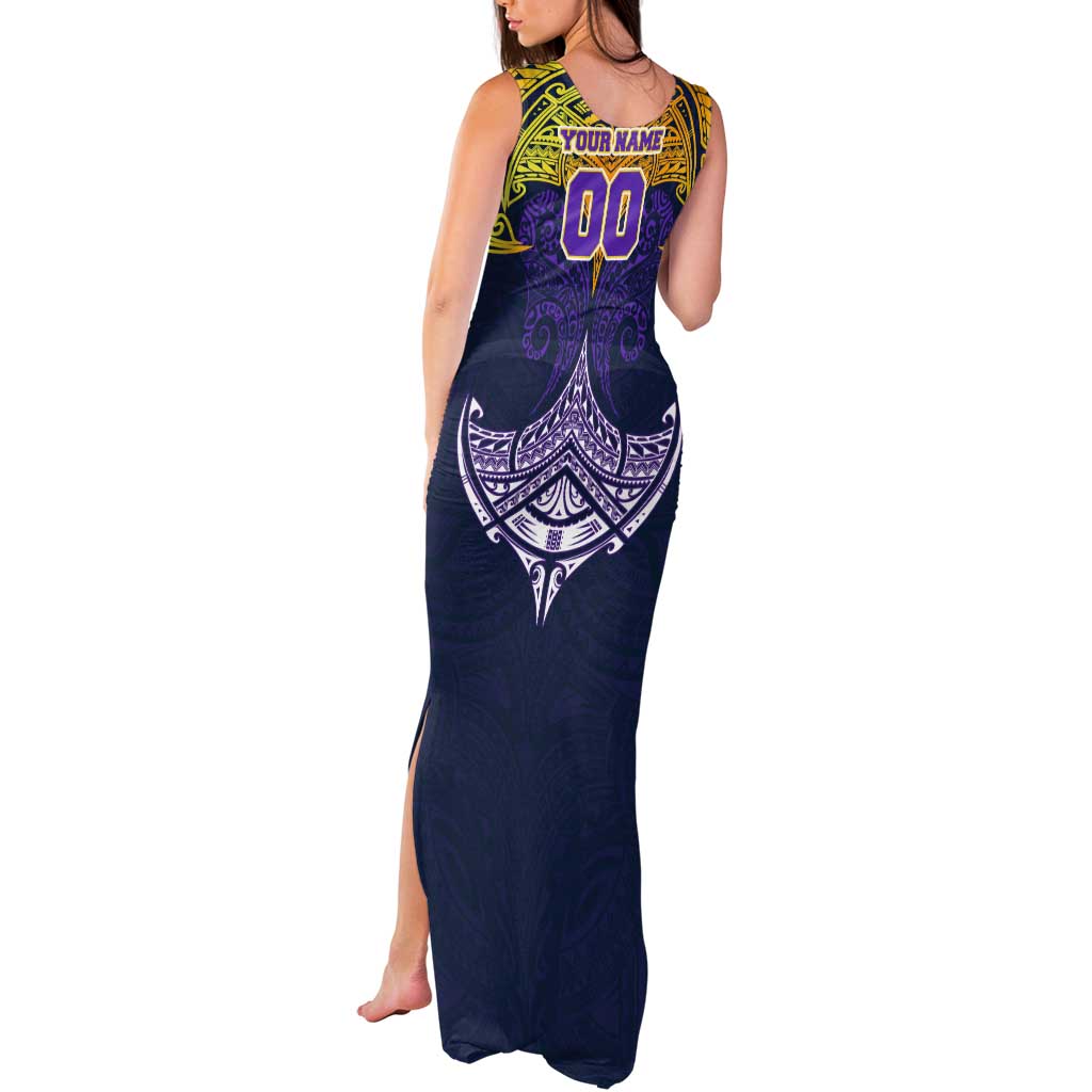 Personalized Melbourne Storm Tank Maxi Dress Polynesian Tribal Pattern Style
