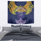 Personalized Melbourne Storm Tapestry Polynesian Tribal Pattern Style