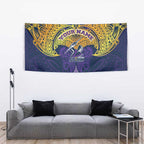 Personalized Melbourne Storm Tapestry Polynesian Tribal Pattern Style