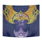 Personalized Melbourne Storm Tapestry Polynesian Tribal Pattern Style