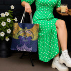Personalized Melbourne Storm Tote Bag Polynesian Tribal Pattern Style