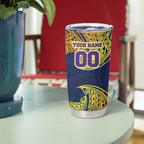 Personalized Melbourne Storm Tumbler Cup Polynesian Tribal Pattern Style