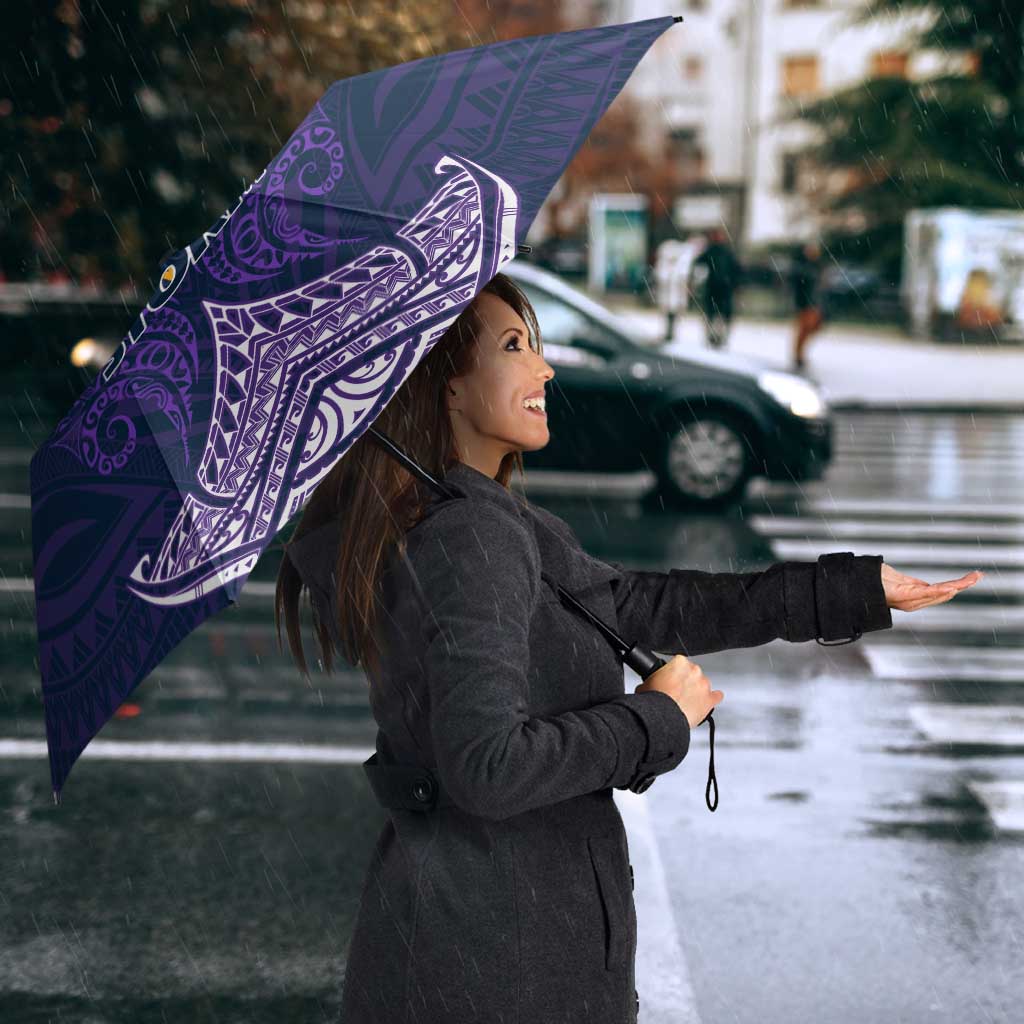 Personalized Melbourne Storm Umbrella Polynesian Tribal Pattern Style