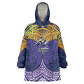 Personalized Melbourne Storm Wearable Blanket Hoodie Polynesian Tribal Pattern Style