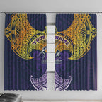 Personalized Melbourne Storm Window Curtain Polynesian Tribal Pattern Style