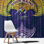 Personalized Melbourne Storm Window Curtain Polynesian Tribal Pattern Style