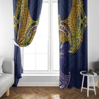 Personalized Melbourne Storm Window Curtain Polynesian Tribal Pattern Style