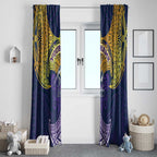 Personalized Melbourne Storm Window Curtain Polynesian Tribal Pattern Style