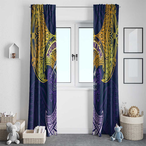 Personalized Melbourne Storm Window Curtain Polynesian Tribal Pattern Style