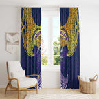 Personalized Melbourne Storm Window Curtain Polynesian Tribal Pattern Style