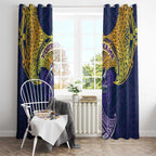 Personalized Melbourne Storm Window Curtain Polynesian Tribal Pattern Style