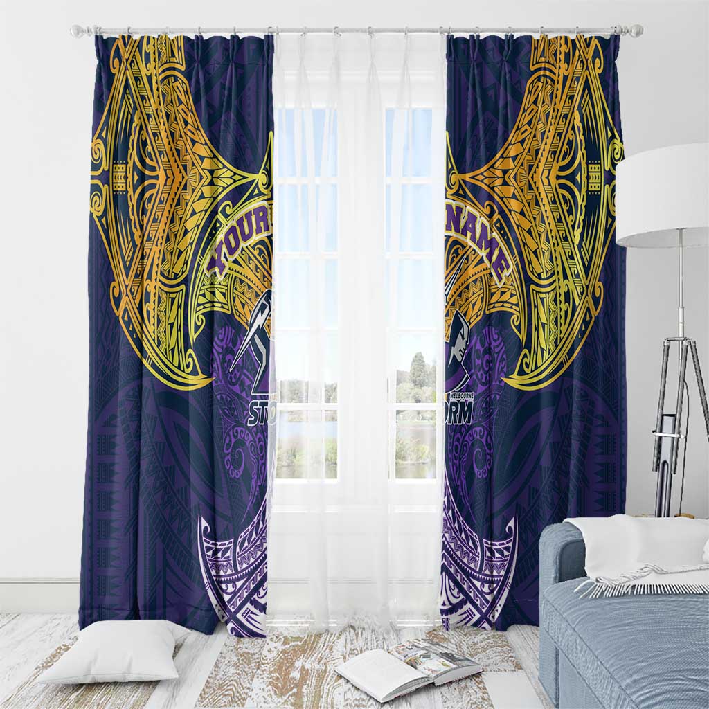 Personalized Melbourne Storm Window Curtain Polynesian Tribal Pattern Style