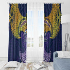 Personalized Melbourne Storm Window Curtain Polynesian Tribal Pattern Style