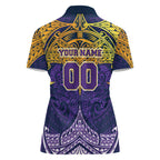 Personalized Melbourne Storm Women Polo Shirt Polynesian Tribal Pattern Style