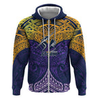 Personalized Melbourne Storm Zip Hoodie Polynesian Tribal Pattern Style